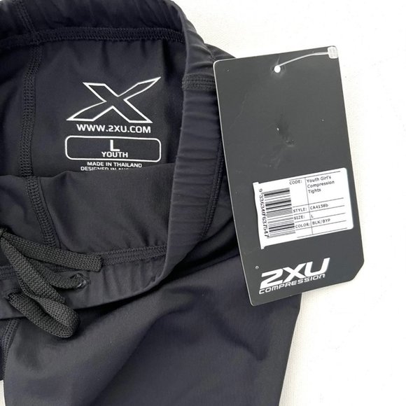 2XU Youth Girls Core Compression Tights Black /  Pink - Picture 3 of 5